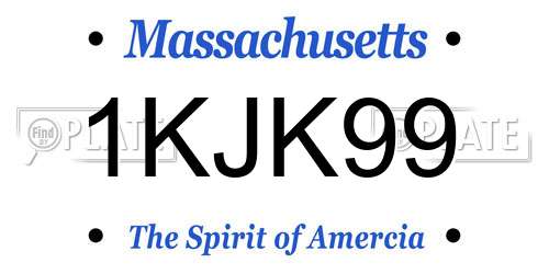 1KJK99 Massachusetts License Plate