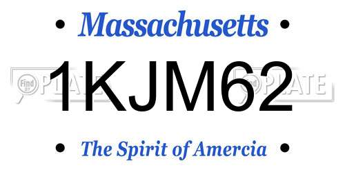 1KJM62 Massachusetts License Plate