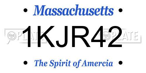 1KJR42 Massachusetts License Plate