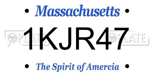 1KJR47 Massachusetts License Plate