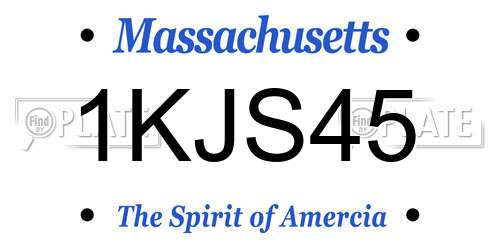 1KJS45 Massachusetts License Plate