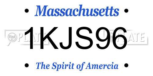 1KJS96 Massachusetts License Plate