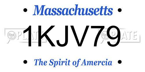 1KJV79 Massachusetts License Plate