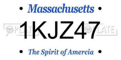 1KJZ47 Massachusetts License Plate