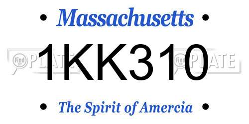 1KK310 Massachusetts License Plate