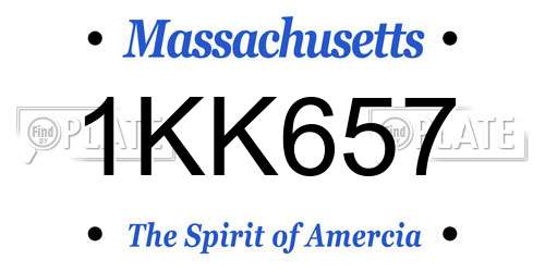 1KK657 Massachusetts License Plate