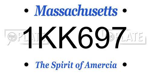 1KK697 Massachusetts License Plate