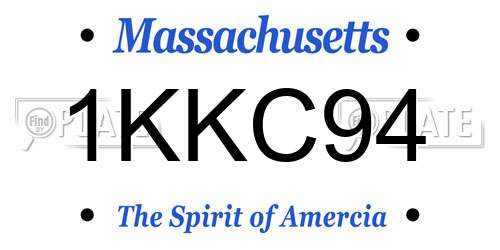 1KKC94 Massachusetts License Plate