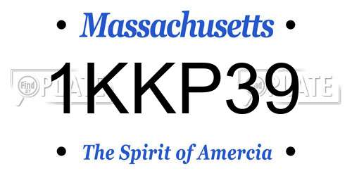1KKP39 Massachusetts License Plate