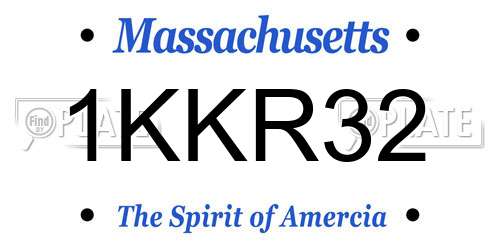 1KKR32 Massachusetts License Plate
