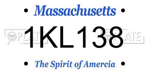 1KL138 Massachusetts License Plate