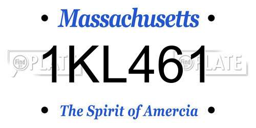 1KL461 Massachusetts License Plate