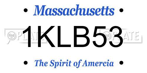 1KLB53 Massachusetts License Plate