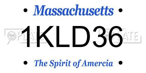 1KLD36 Massachusetts License Plate