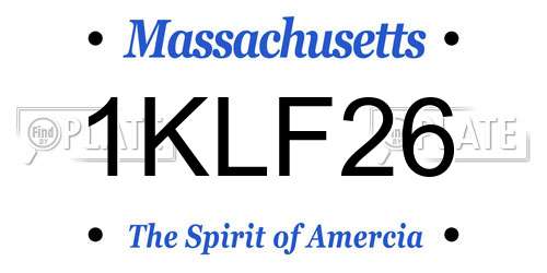 1KLF26 Massachusetts License Plate
