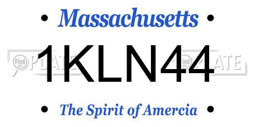 1KLN44 Massachusetts License Plate