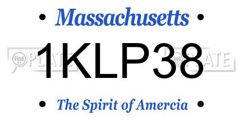1KLP38 Massachusetts License Plate