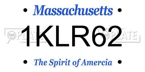 1KLR62 Massachusetts License Plate