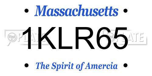 1KLR65 Massachusetts License Plate