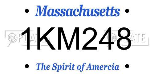 1KM248 Massachusetts License Plate