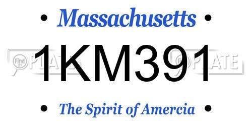 1KM391 Massachusetts License Plate