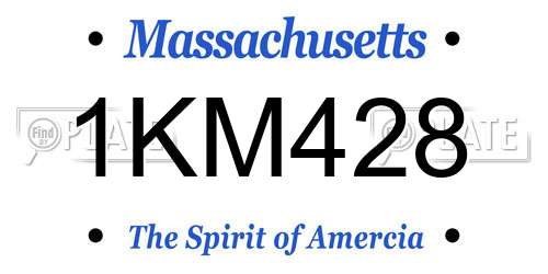 1KM428 Massachusetts License Plate