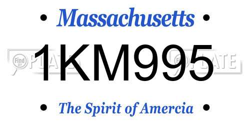 1KM995 Massachusetts License Plate