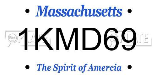 1KMD69 Massachusetts License Plate