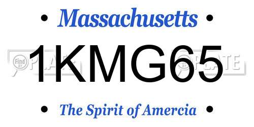 1KMG65 Massachusetts License Plate