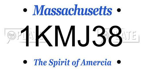 1KMJ38 Massachusetts License Plate