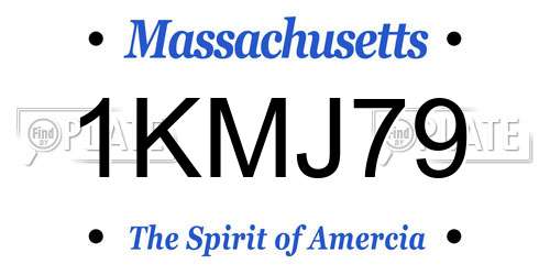 1KMJ79 Massachusetts License Plate
