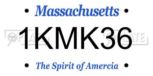 1KMK36 Massachusetts License Plate