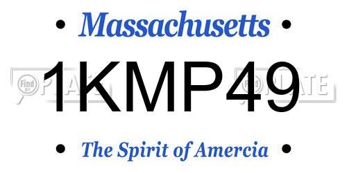 1KMP49 Massachusetts License Plate