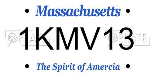 1KMV13 Massachusetts License Plate