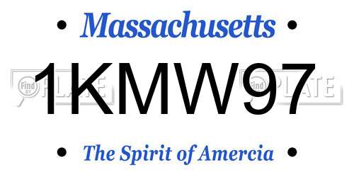 1KMW97 Massachusetts License Plate
