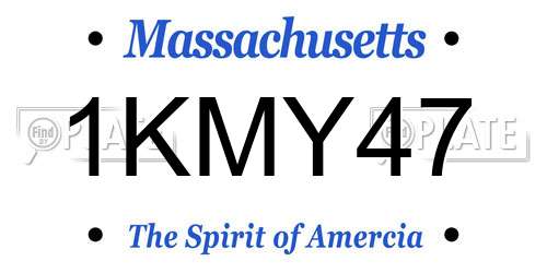 1KMY47 Massachusetts License Plate