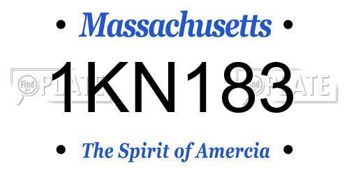 1KN183 Massachusetts License Plate
