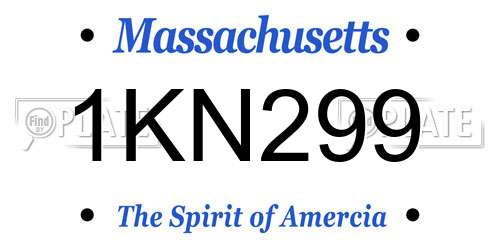 1KN299 Massachusetts License Plate