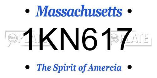 1KN617 Massachusetts License Plate