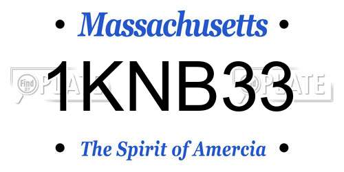 1KNB33 Massachusetts License Plate