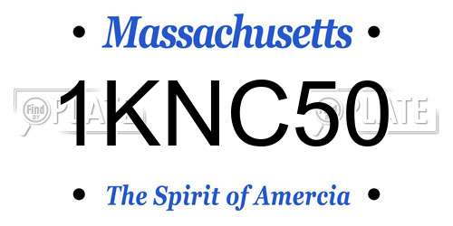 1KNC50 Massachusetts License Plate