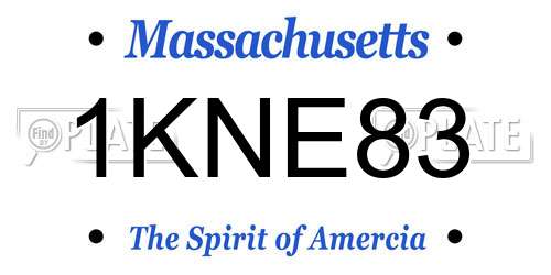 1KNE83 Massachusetts License Plate