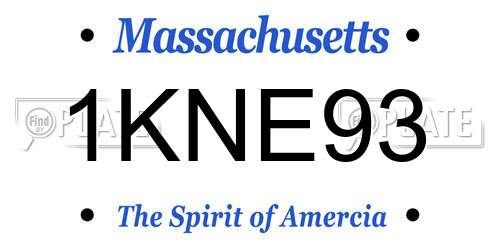 1KNE93 Massachusetts License Plate