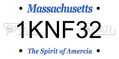 1KNF32 Massachusetts License Plate