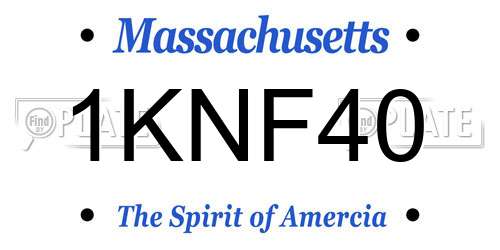 1KNF40 Massachusetts License Plate