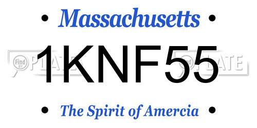 1KNF55 Massachusetts License Plate