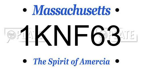 1KNF63 Massachusetts License Plate