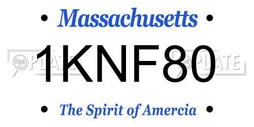 1KNF80 Massachusetts License Plate