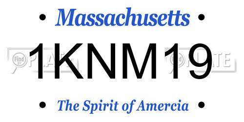 1KNM19 Massachusetts License Plate