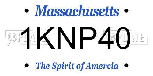 1KNP40 Massachusetts License Plate